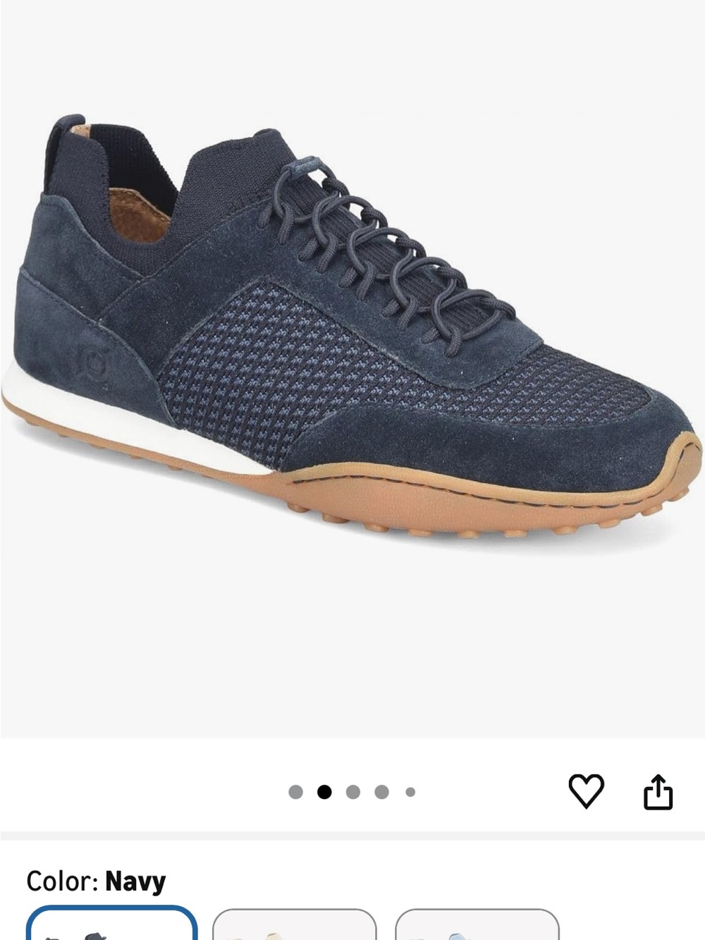 Women’s Born Navy Knit Suede Slip-on Sneaker